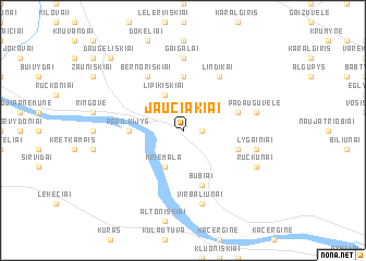 map of Jaučiakiai