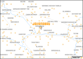 map of Javānābād