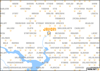 map of Javoří