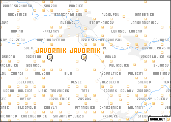 map of Javorník