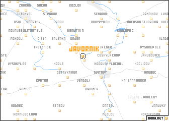 map of Javorník