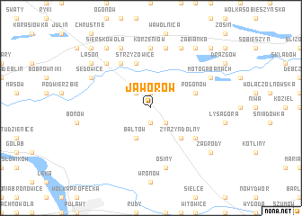 map of Jaworów