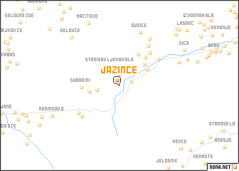 map of Jažince