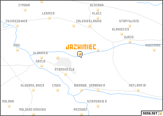 map of Jaźwiniec