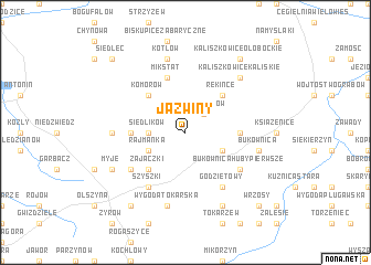 map of Jaźwiny