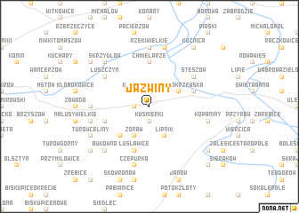 map of Jaźwiny