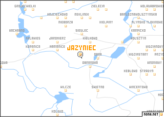 map of Jażyniec