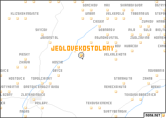 map of Jedľové Kostoľany