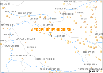 map of Jegarlū Gūsh Kanīsh