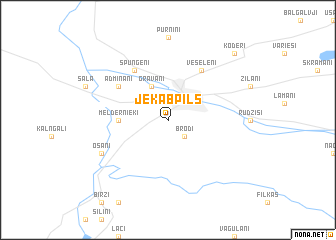 map of Jēkabpils