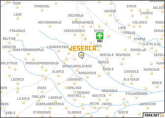 map of Ješenca