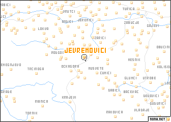 map of Jevremovići