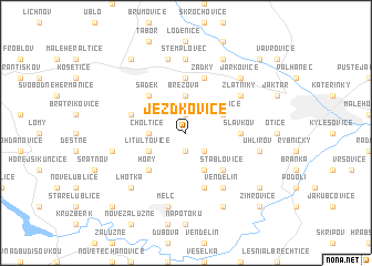 map of Jezdkovice