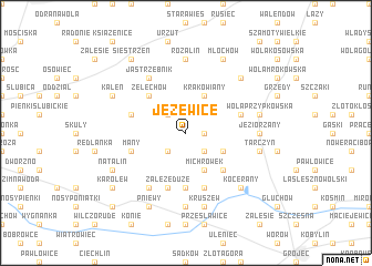 map of Jeżewice