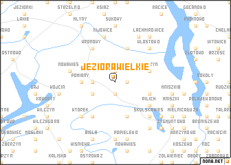 map of Jeziora Wielkie