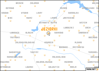 map of Jeziorki