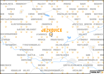 map of Ježkovice