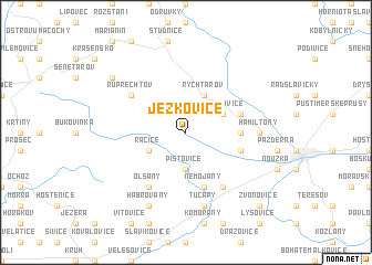 map of Ježkovice