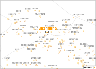 map of Jeznābād