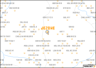 map of Jeżowe