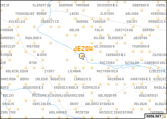 map of Jeżów