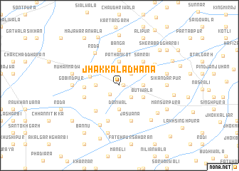 map of Jhakka Ladhāna