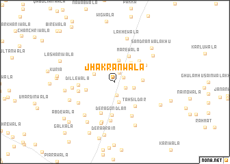 map of Jhakrānwāla