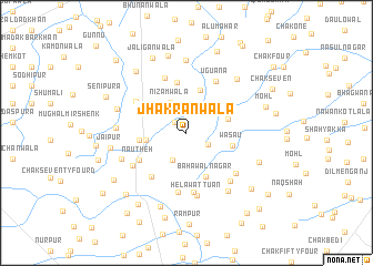 map of Jhakrānwāla