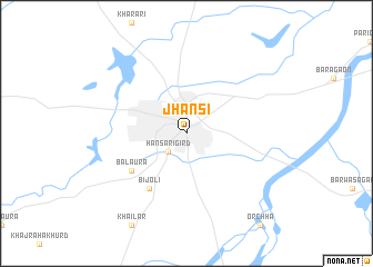 map of Jhānsi