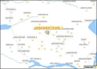 map of Jhok Hamzewāli