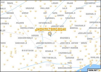 map of Jhok Nizām Gādhi