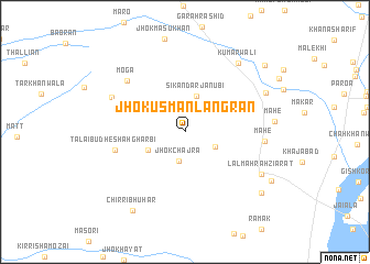 map of Jhok Usmān Langrān