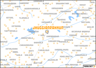 map of Jhuggiān Rahmūn