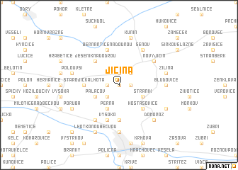 map of Jičina