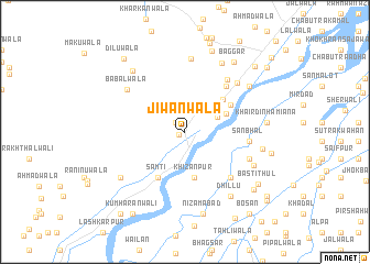 map of Jiwanwāla