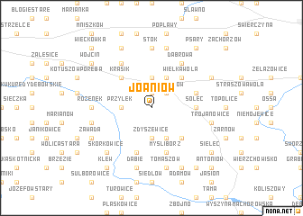 map of Joaniów