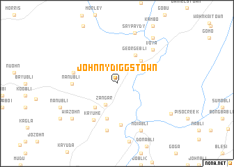 map of Johnny Diggs Town