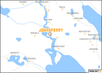 map of Johns Ferry