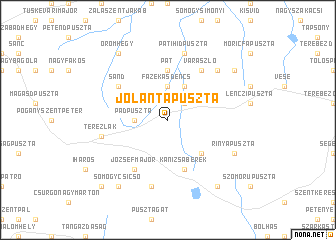 map of Jolántapuszta