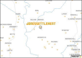 map of Jones Settlement