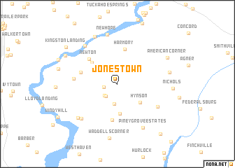 map of Jonestown