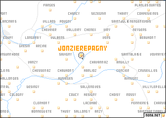 map of Jonzier-Épagny