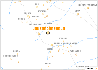 map of Jowzardān-e Bālā