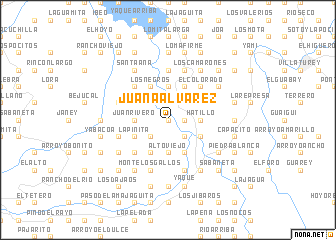 map of Juana Álvarez