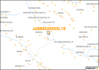 map of Jūb Baghān-e ‘Olyā