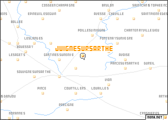 map of Juigné-sur-Sarthe