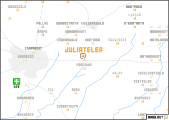 map of Júliatelep