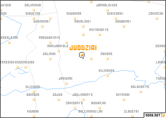 map of Juodžiai