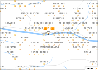 map of Juškai