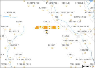 map of Juskova Voľa